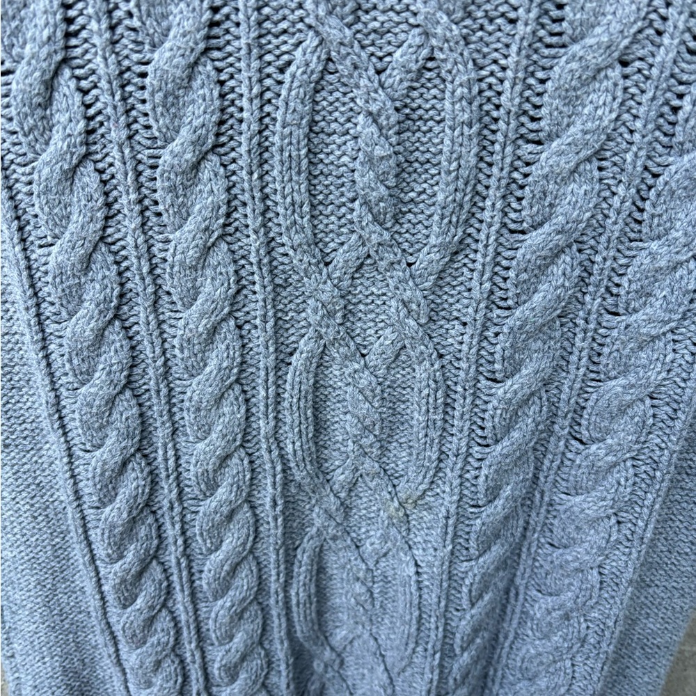 Willi Smith Gray Cable Knit Short Sleeve Turtleneck Sweater Size M - Picture 7 of 10
